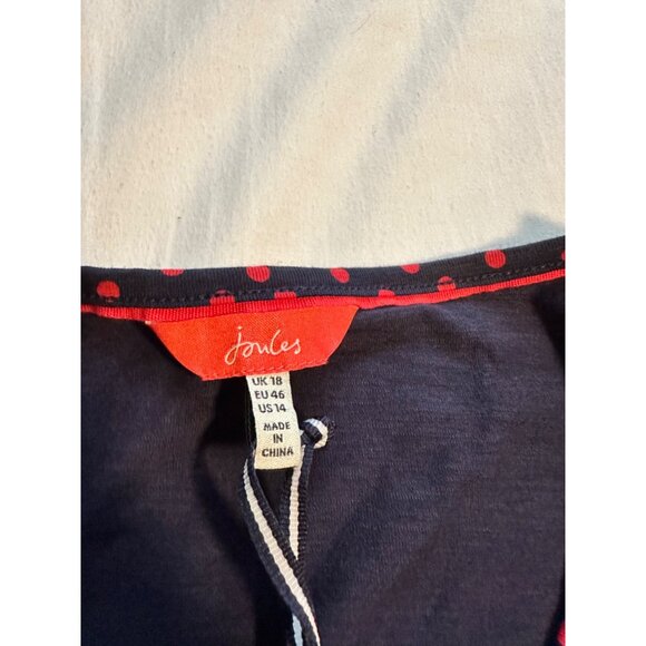 Joules Navy and Pink Polka Dot Dress - Picture 4 of 6